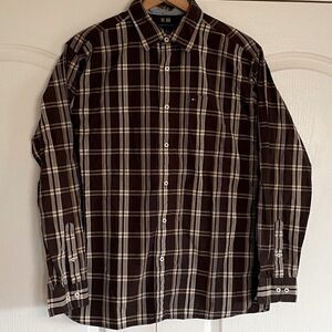 TOMMY HILFIGER Plaid long sleeve men’s button down sirt